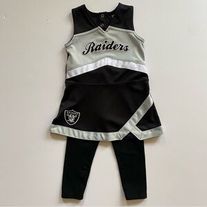 Raiders Cheerleading Dress Size 2T Reebok With Leggings Outfit Black Gray Girls